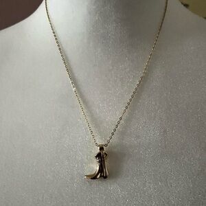 Gold cowboy boot necklace